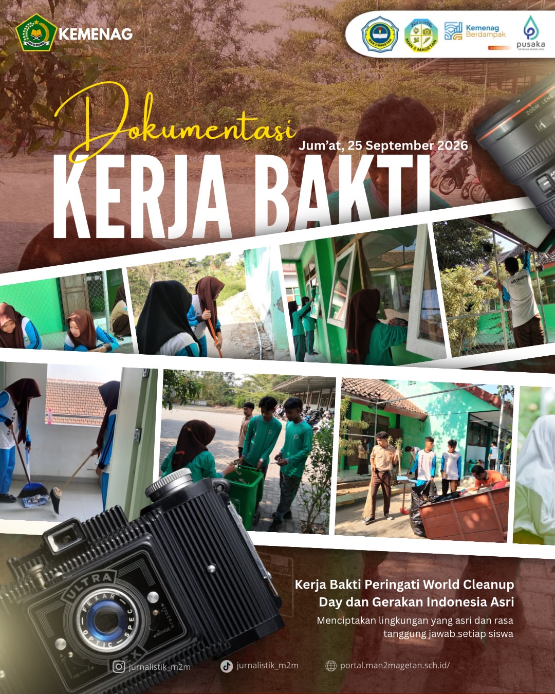 Kerja Bakti Peringati World Cleanup Day dan Gerakan Indonesia Asri MAN 2 Magetan,Jum’at 25 Septe (3)